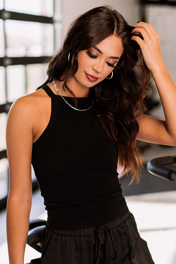 My BFF Seamless Crop Top In Black