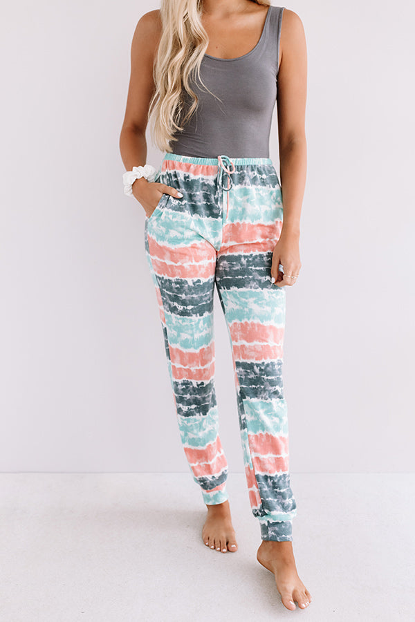 Here And There Tie Dye Joggers In Ocean Wave Image - 1