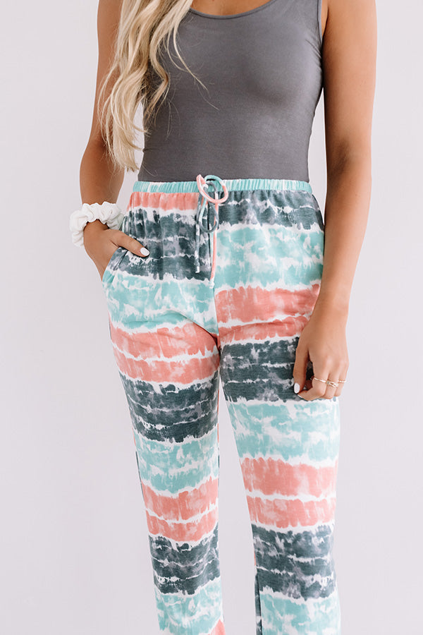 Here And There Tie Dye Joggers In Ocean Wave Image - 2