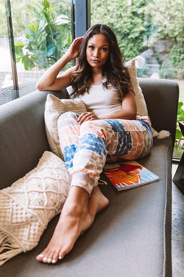 Here And There Tie Dye Joggers In Navy Image - 3