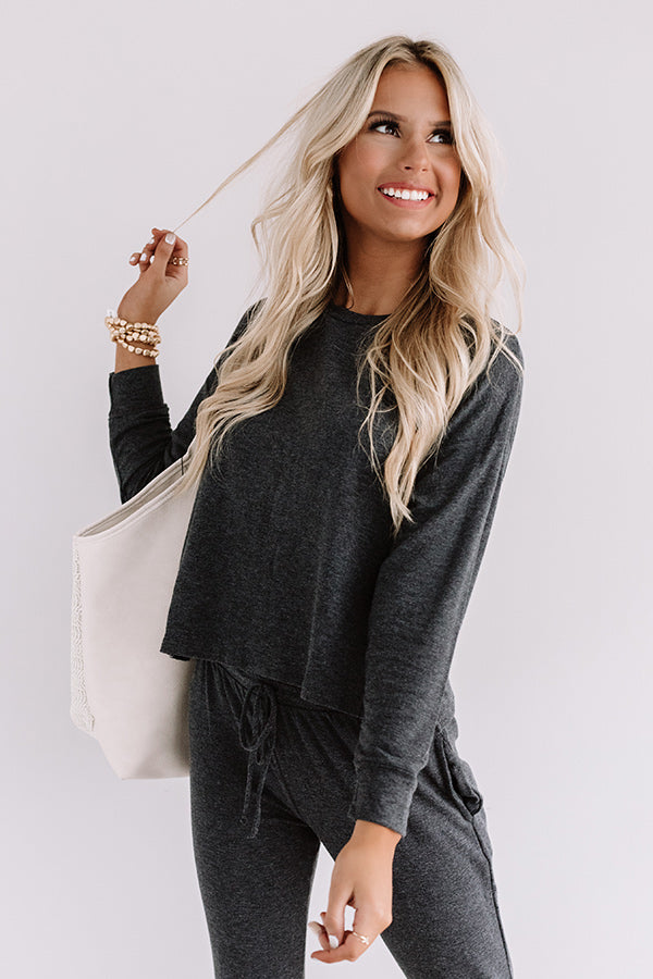 Set To Snuggle Sweatshirt In Charcoal Image - 1