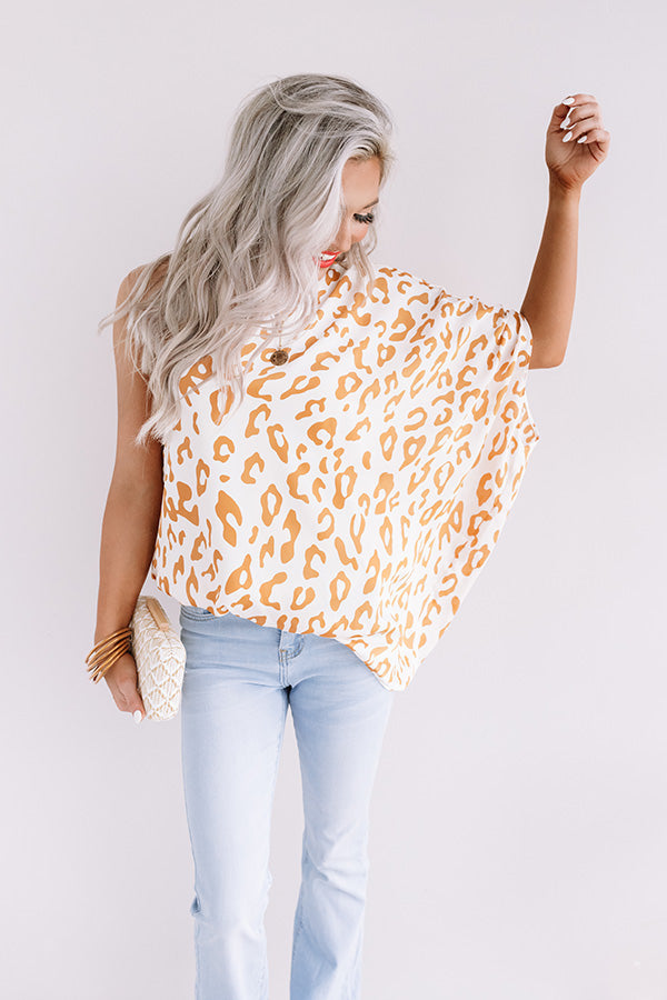 Grand Evening Leopard Top In Marigold Image - 1