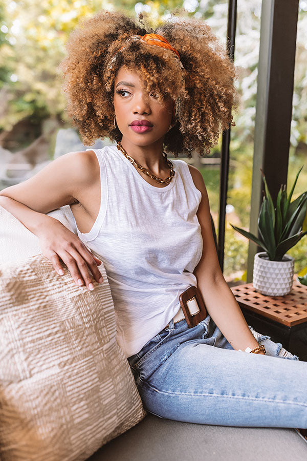 Coast To Coast Boyfriend Tank In White