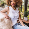 Coast To Coast Boyfriend Tank In White Image - 1