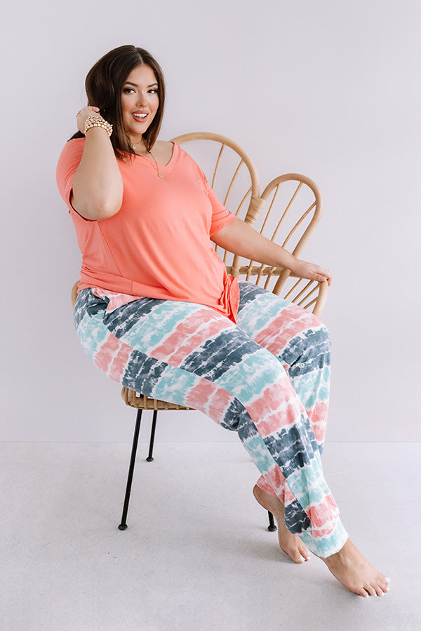 Here And There Tie Dye Joggers In Ocean Wave Curves Image - 1