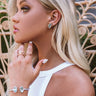 Kendra Scott Ellie Silver Stud Earrings in Abalone Shell Image - 1