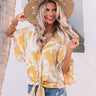 Waves In Waikiki Floral Front Tie Top Image - 1