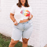 Tie Dye Lips Shift Tee In White   Curves Image - 1