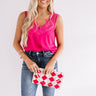 Second Story Lace Top In Hot Pink Image - 1