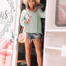 Slow Song Babydoll Top In Mint Image - 1