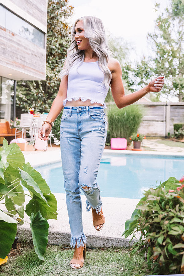The Montana Midrise Frayed Ankle Skinny In Light Wash