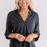 Happy Greeting Shift Top In Black Image - 1