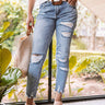 The Chaney High Waist Distressed Relaxed Skinny Image - 1
