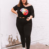 Tie Dye Lips Shift Tee In Black   Curves Image - 1