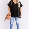 Backseat Sips Babydoll Top in Black Curves Image - 1