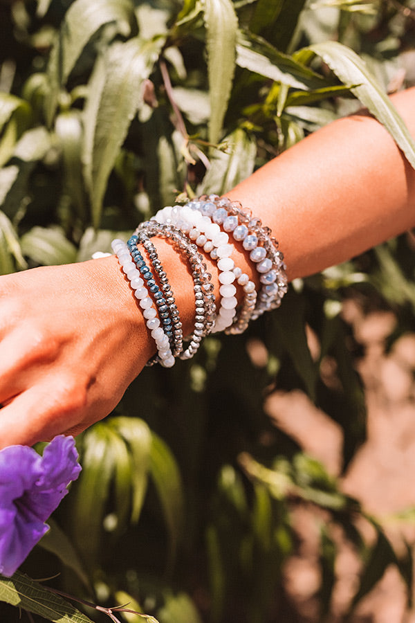 Chic Sensation Bracelet Set In Grey