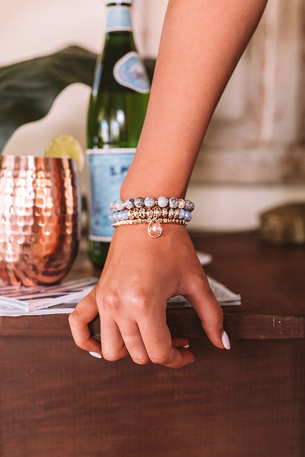 Following Fashion Bracelet Set In Grey