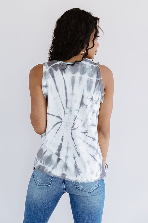 Rise Above Tie Dye Tank In Grey Image - 5