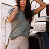 What A Life Distressed Shift Tee In Sage Image - 1