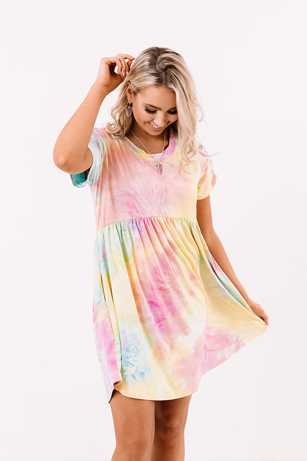 Good Energy Tie Dye Babydoll Dress In Yellow Image - 2