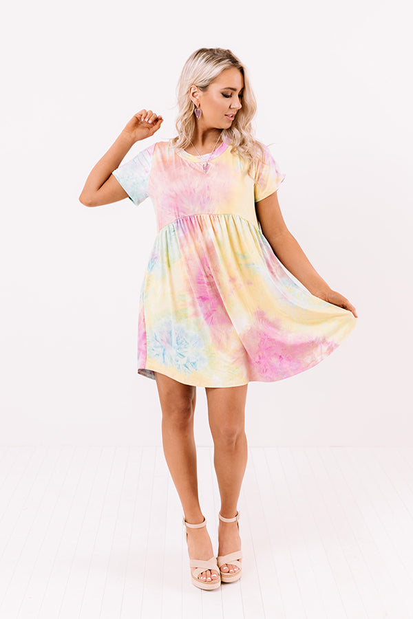 Good Energy Tie Dye Babydoll Dress In Yellow Image - 1