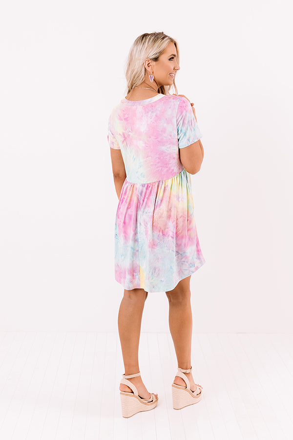 Good Energy Tie Dye Babydoll Dress In Yellow Image - 4
