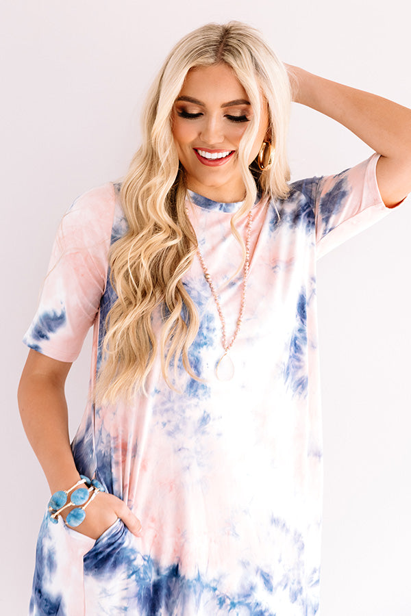 Sweet Fling Tie Dye Shift Dress In Pink Image - 4