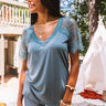 Sights On The Sea Lace Top In Teal Image - 1