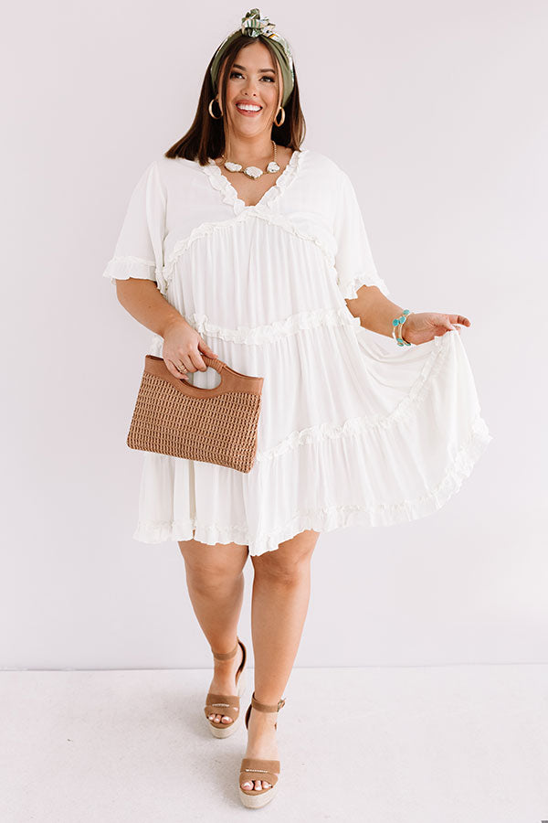 High Spirited Babydoll Dress In Ivory Curves Image - 1