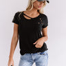 What A Life Distressed Shift Tee In Black Image - 1
