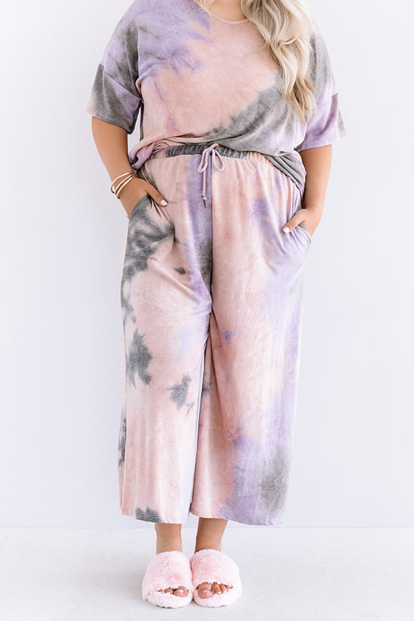 Tender Heart Tie Dye Pants In Blush   Curves