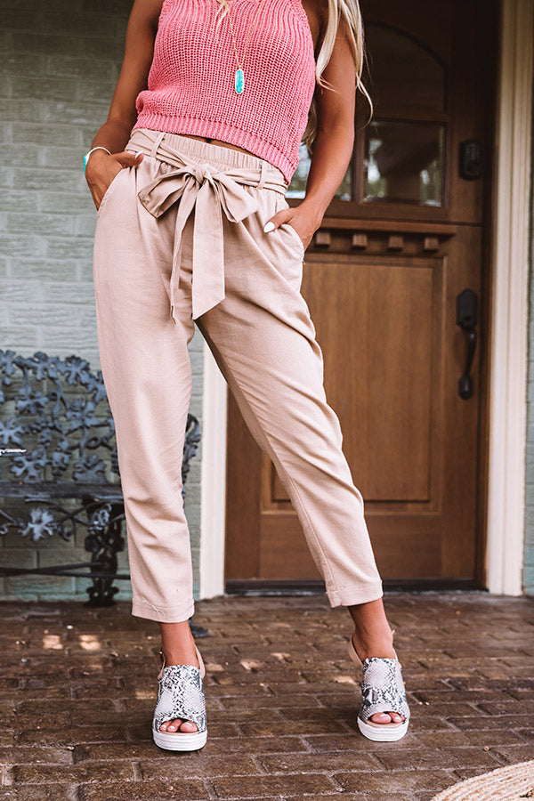 The Celia High Waist Trousers In Tan Image - 1