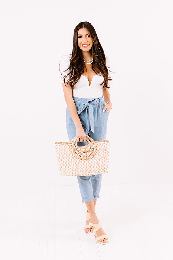 The Celia Chambray High Waist Trousers Image - 2