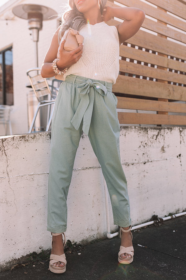 The Celia High Waist Trousers In Pear