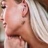 Triple Quartz Brass Hoop Earrings Image - 1