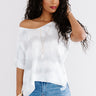 Best Result Tie Dye Knit Top In Grey Image - 1