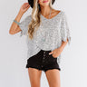 Away On A Jet Plane Cheetah Print Shift Top In White Image - 1