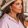 The Elaine Petites Leather Earrings in Beige Image - 1