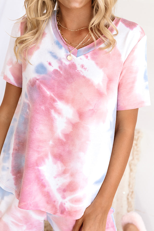 Compliments By The Dozen Tie Dye Shift Tee In Blush Image - 4
