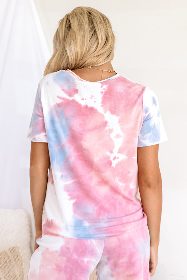 Compliments By The Dozen Tie Dye Shift Tee In Blush Image - 5