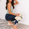 The Sylvie Faux Leather Wedge in Tan Image - 1