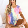 Compliments By The Dozen Tie Dye Shift Tee In Purple Image - 1