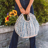 Vacay Guru Woven Tote In Blue Image - 1