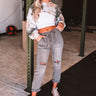 The Canyon High Waist Distressed Pants In Charcoal Image - 1