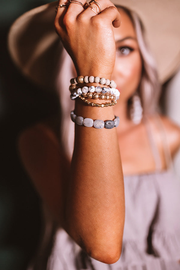 Treat Yourself Bracelet Set In Grey