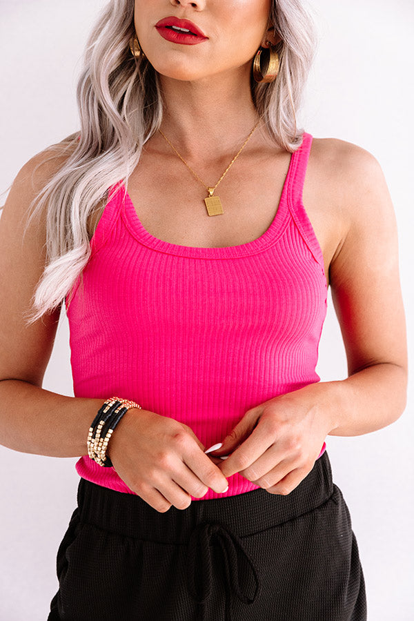 Pick Up The Pace Tank in Hot Pink Image - 5