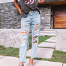 The Rae High Waist Distressed Boyfriend Jean Image - 1