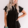 Coffee Date Crushin' Babydoll Top In Black Image - 1
