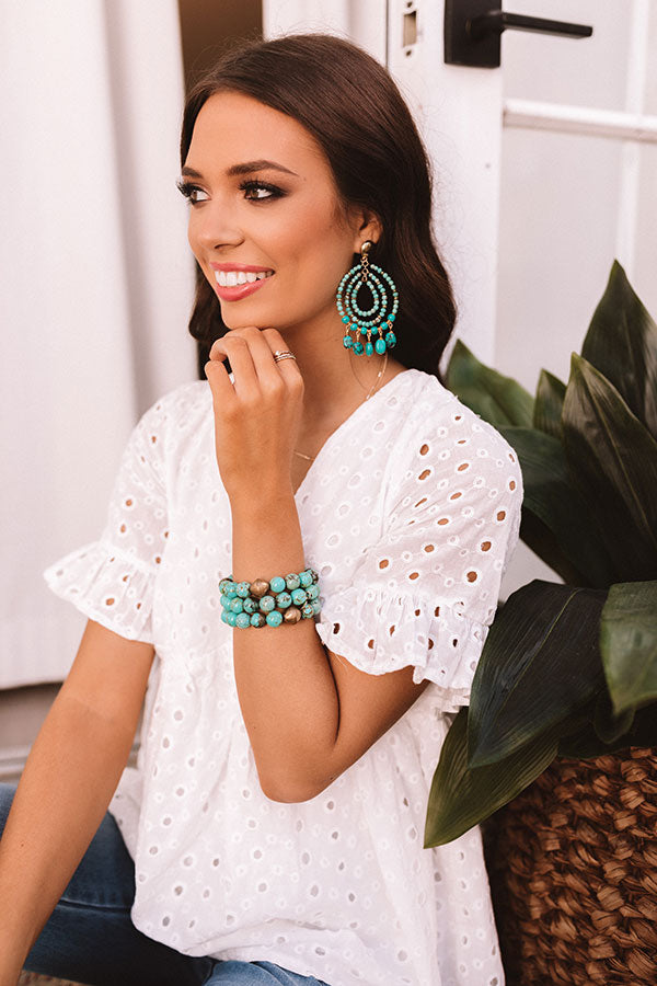 Lasting Friendship Beaded Earrings In Turquoise