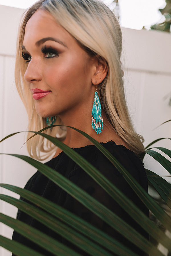 Prosecco In Portofino Beaded Earrings In Turquoise